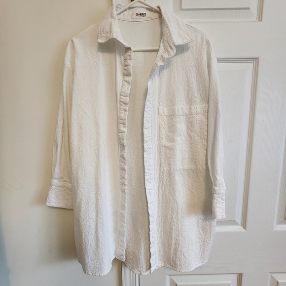 Genesis Crinkle Linen Longline Shirt - Picture 4 of 7